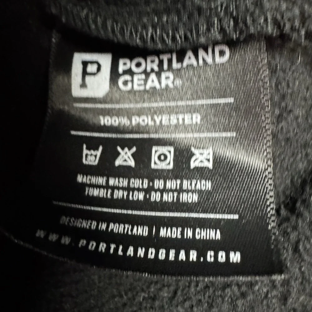PORTLAND GEAR Outer Gear Mens 1/4‎ ZIP Fleece pullover sweater BLACK - S